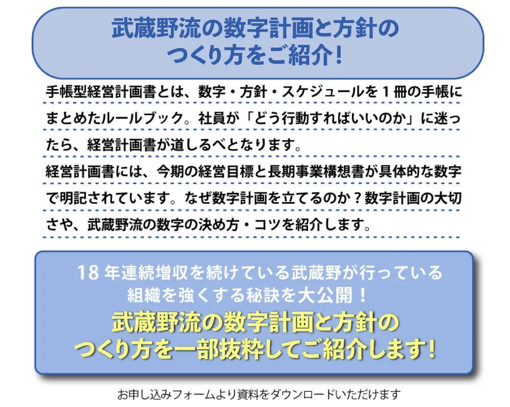 武蔵野流数字計画・方針のつくり方をご紹介！